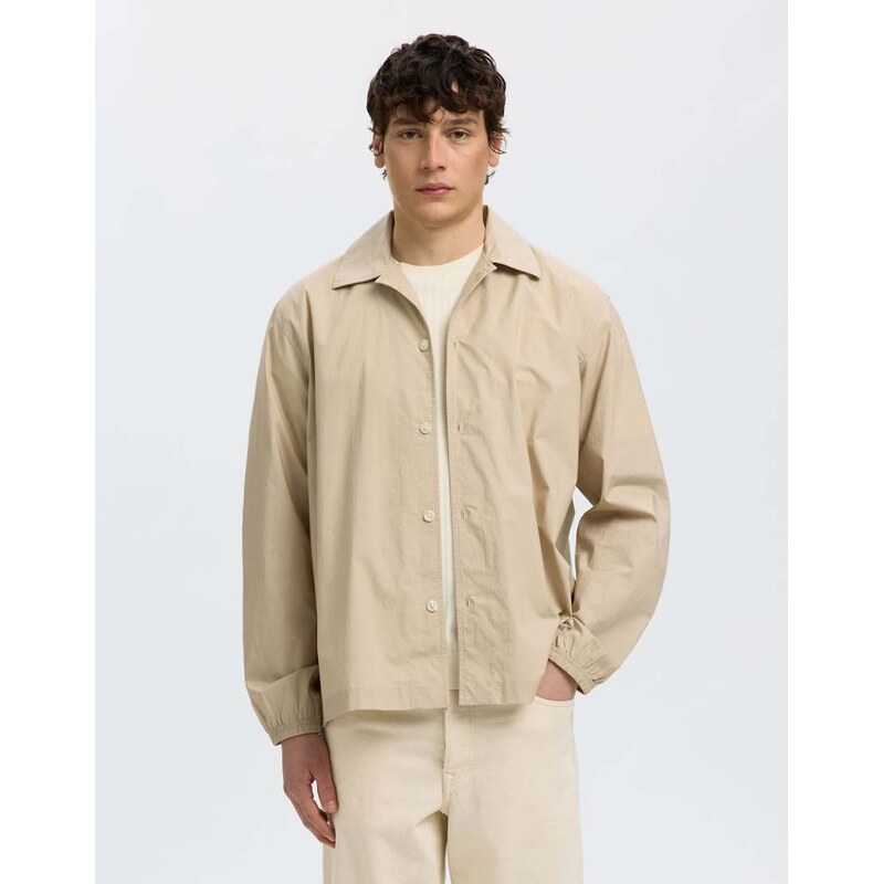 Selected Overshirt in beige-Grey