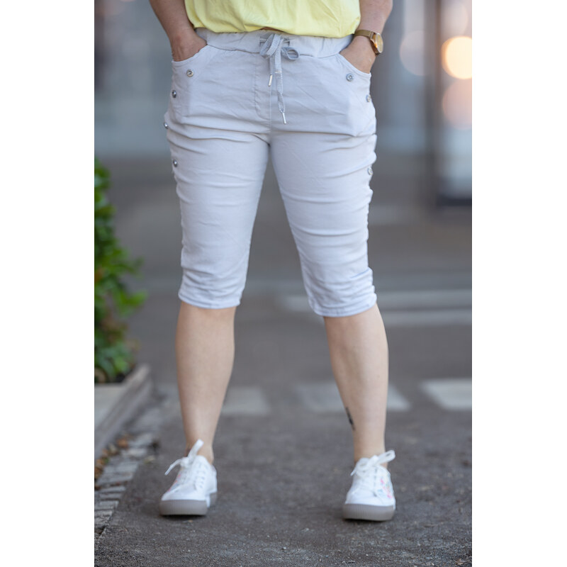 Italy fashion Pružné kraťasy LOKI short Barva: Světle šedá,