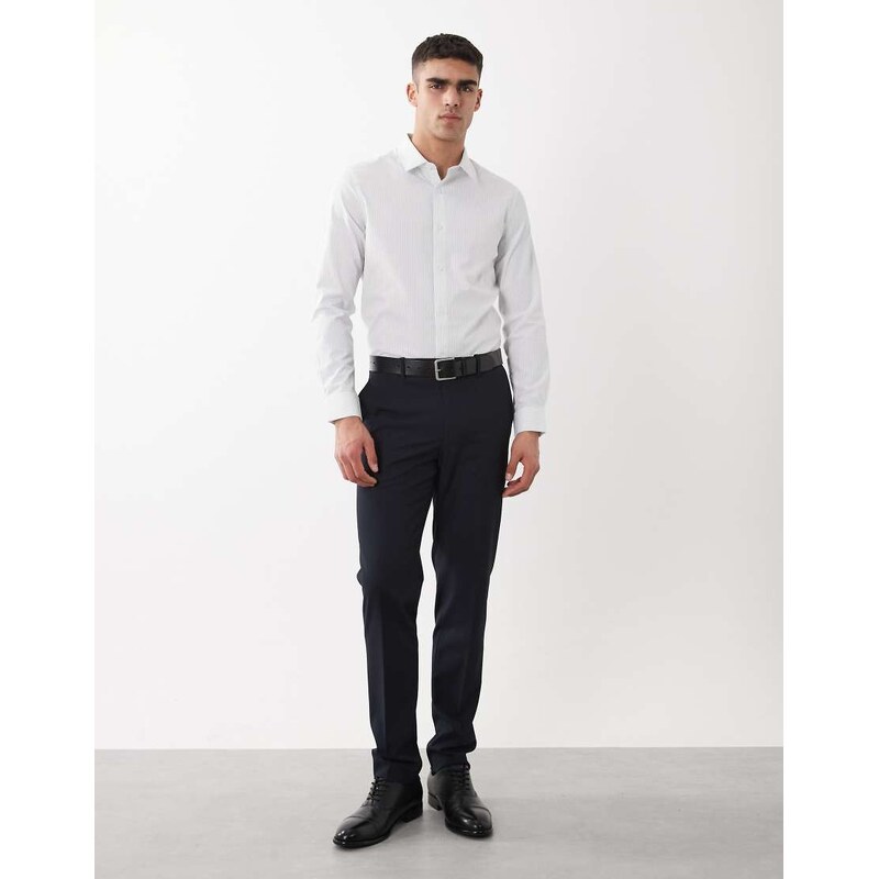 ASOS DESIGN smart slim shirt in blue stripe