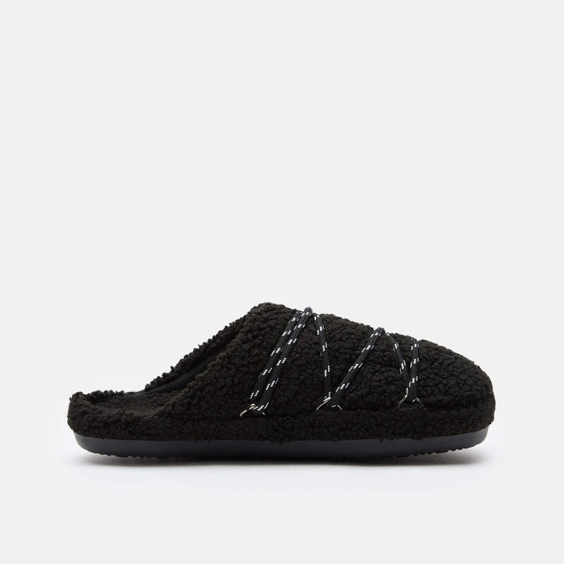 Unisex černé pantofle Moon Boot Teddy Slipper