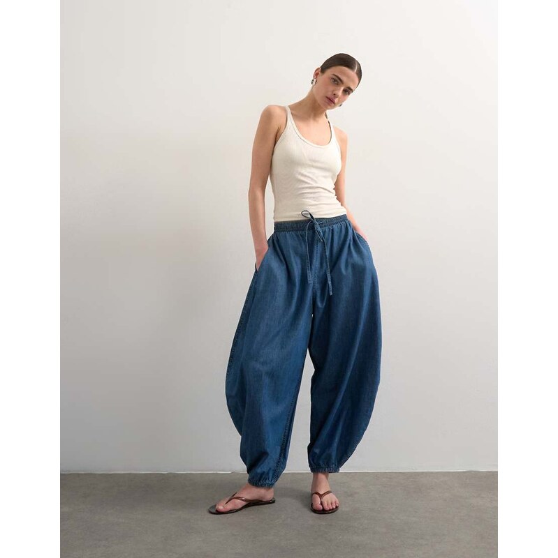 Topshop balloon jean in vintage blue