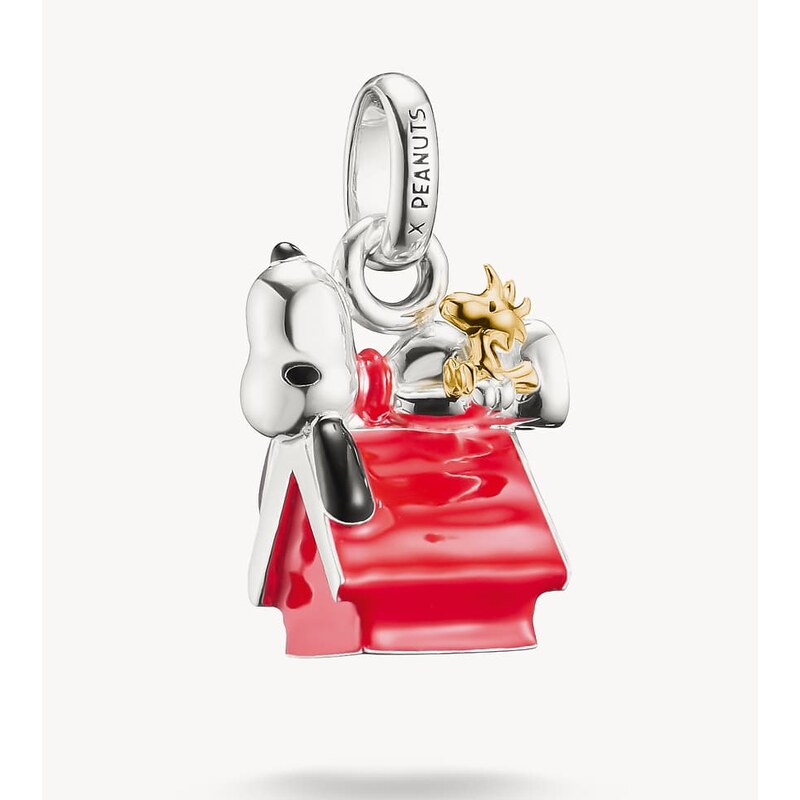 Thomas Sabo snoopy 18k gold plated charm pendant in multi-Silver