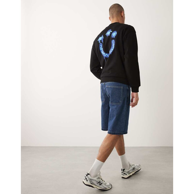 Hugo Blue print logo sweatshirt in black