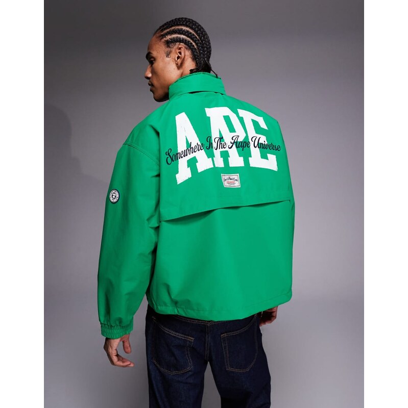 Aape by A Bathing Ape technical windbreaker in green 115499655