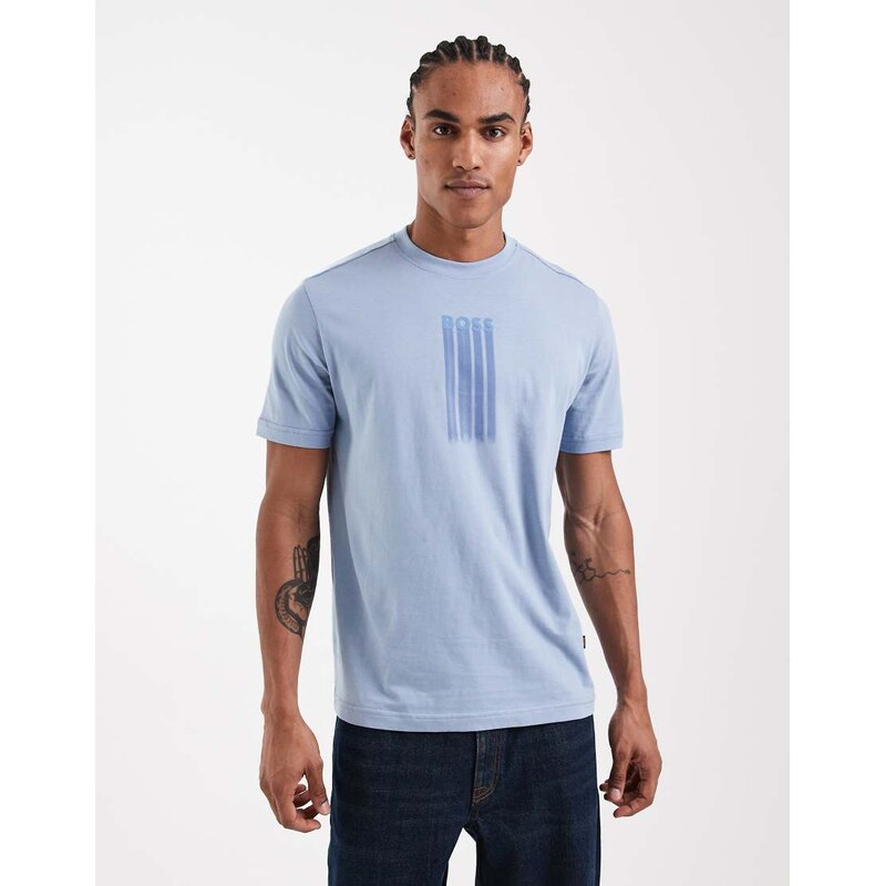 BOSS Orange Hugo Boss regular fit graphic t-shirt in pastel blue