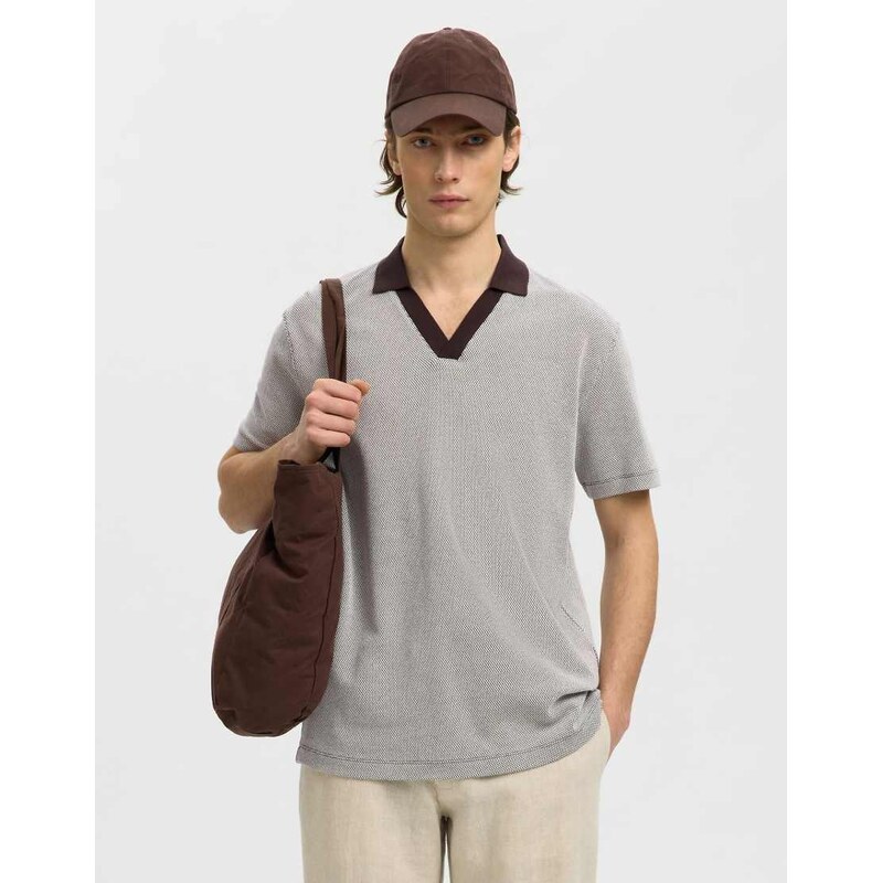 Selected Polo shirt in bracken-Brown