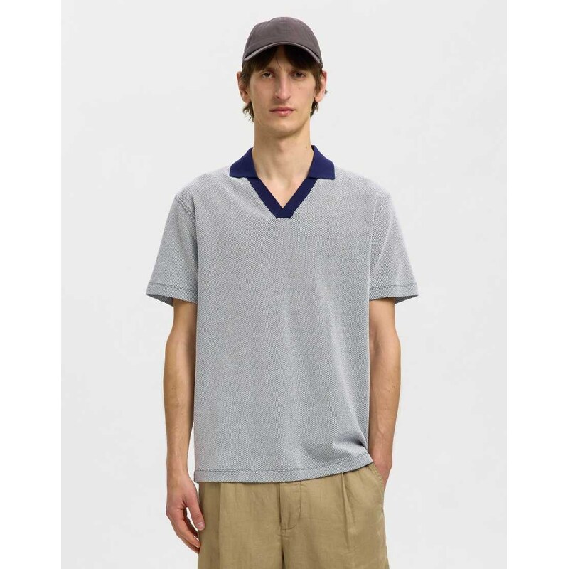 Selected Polo shirt in ocean cavern-Blue