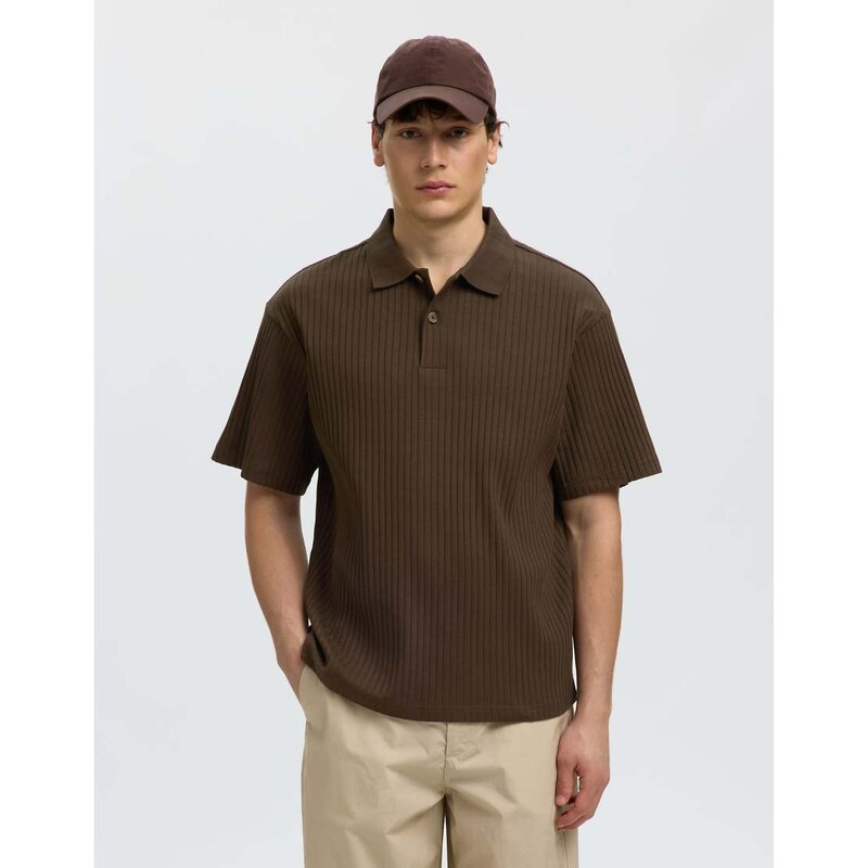 Selected Polo shirt in turkish coffee-Brown