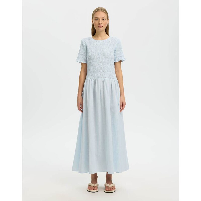 Selected Midi dress in light blue