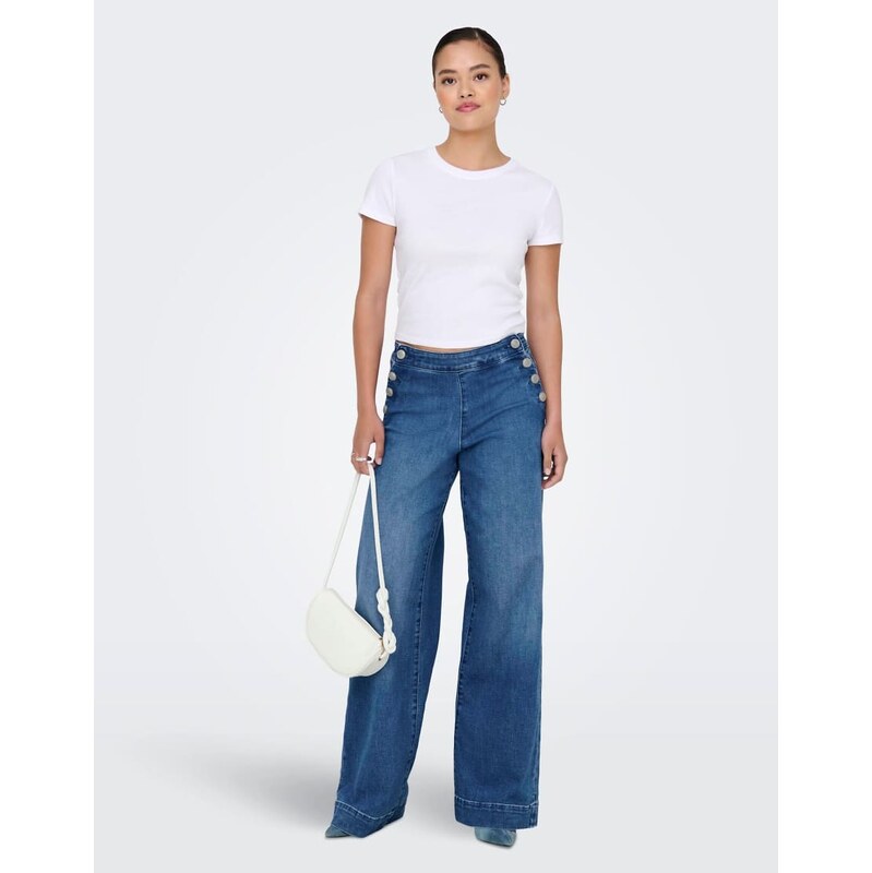 ONLY Wide-fit jeans in medium blue denim