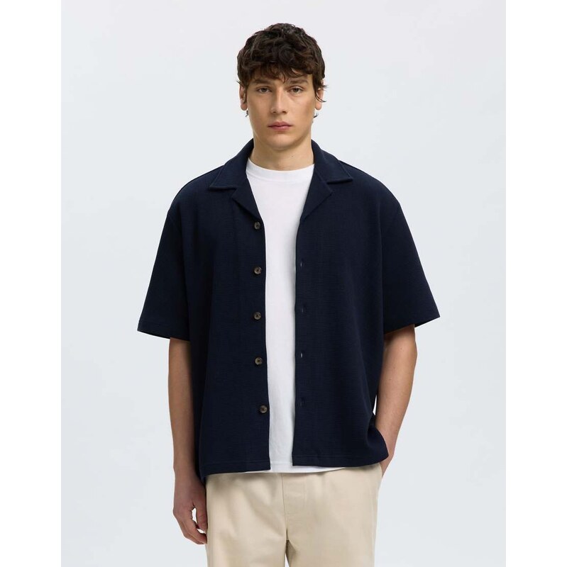 Selected Overshirt in sky captain-Grey