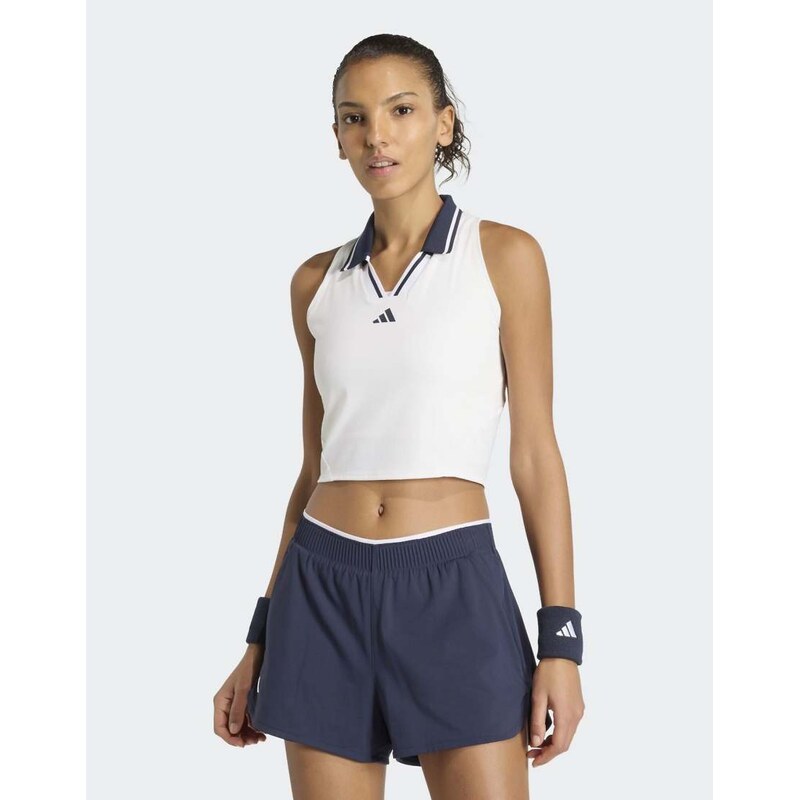adidas performance Tennis climacool crop tank pro in white