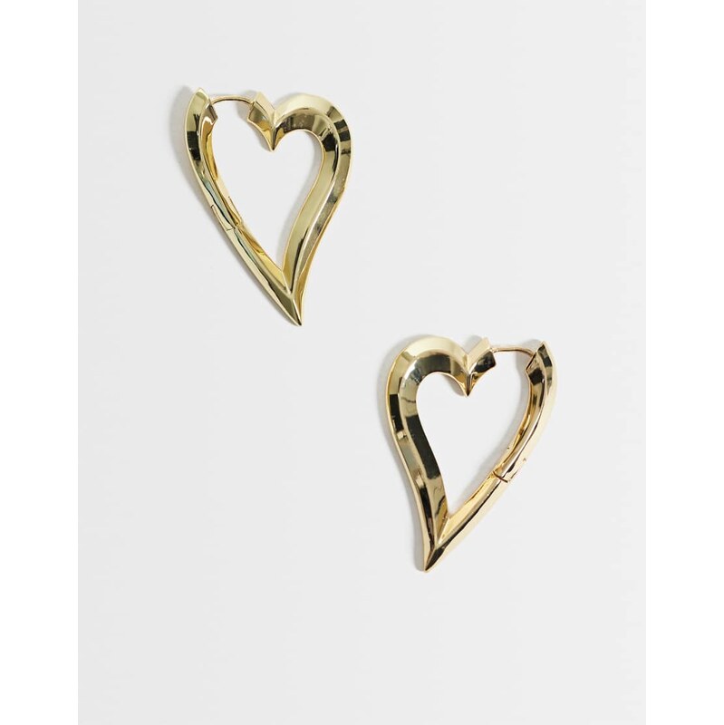 Pieces heart shaped hoop earrings in gold tone 115500647