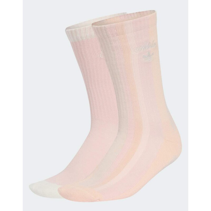 adidas Originals Crew socks in multicolor / sandy pink