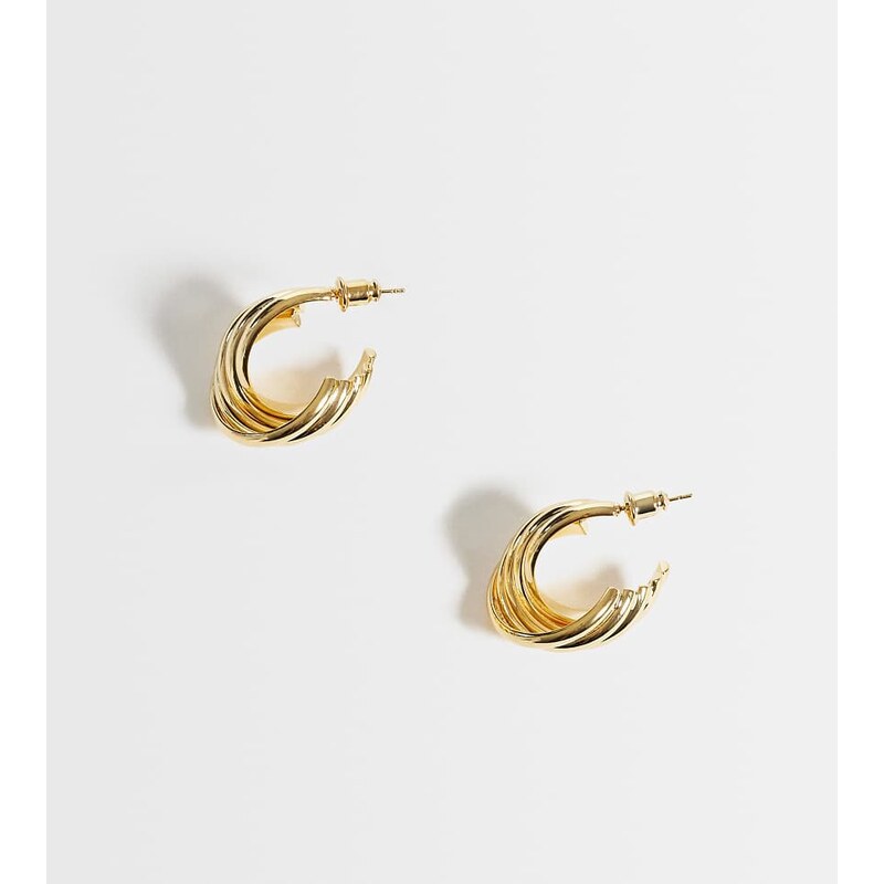 Orelia interlocking twist hoop earrings in 18k gold plated