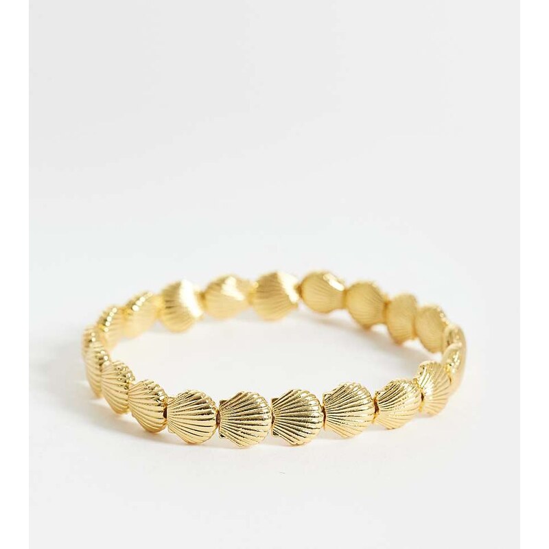 Orelia netal shell stretch bracelet in 18k gold plated 115744026