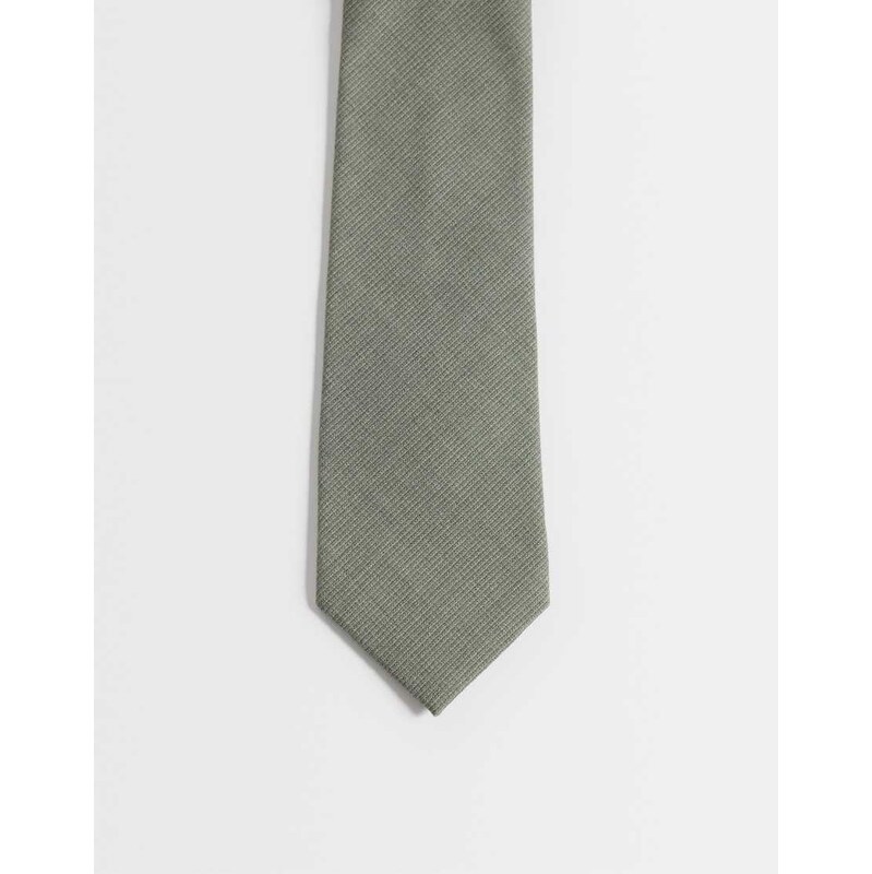 ASOS DESIGN textured tie in green