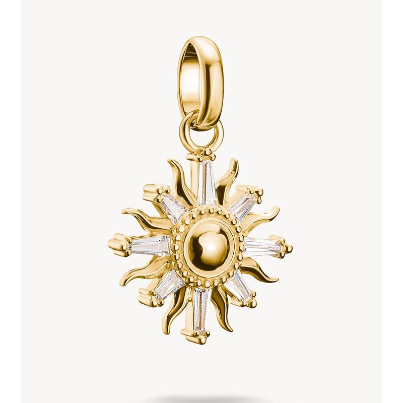Thomas Sabo Charm pendant sun with stones connect gold-plated in