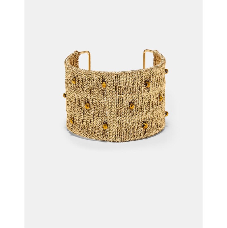 Stradivarius Raffia effect bracelet in ecru-White 115536010