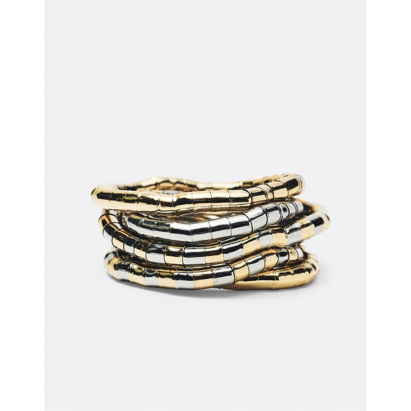 Pull&Bear Pack of metallic elastic bracelets in gold 115589957