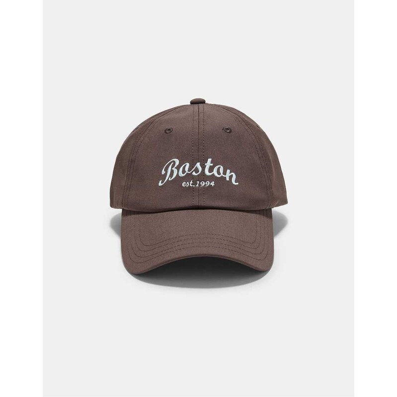 Stradivarius Embroidered cap in brown 115509485