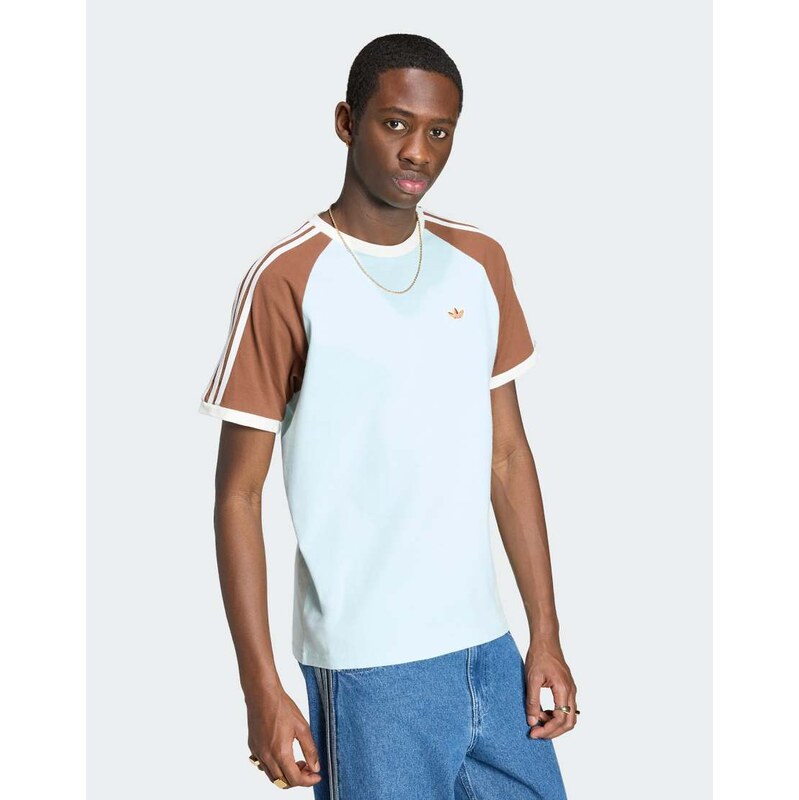 adidas Originals Washed cali tee in halo mint-Green