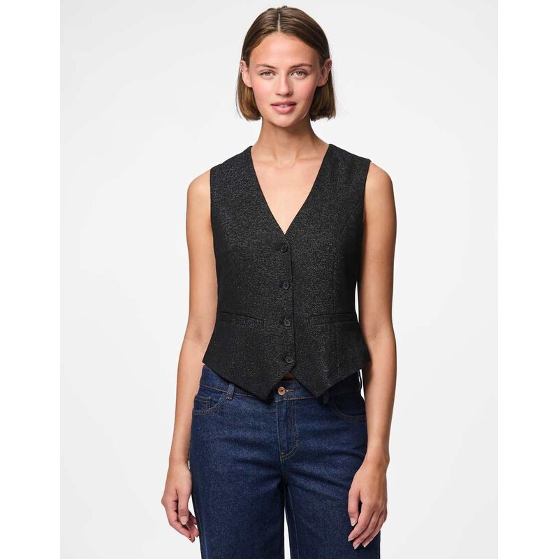 Pieces Waistcoat in black 115500889