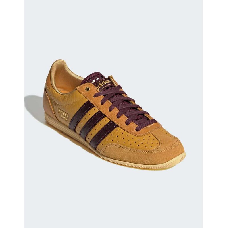 adidas Originals Japan trainers in preloved yellow and maroon