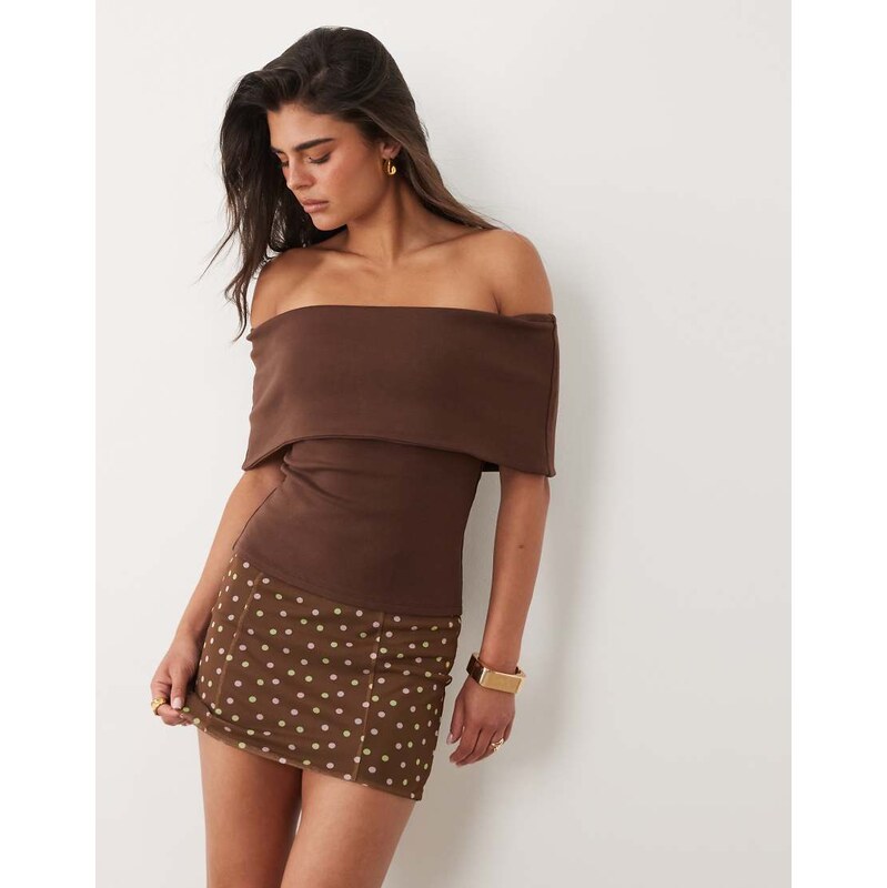 ASOS DESIGN co-ord printed mesh spot mini skirt in polka dot