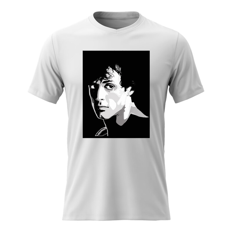 Giftela Pánské bavlněné tričko s potiskem - ROCKY BALBOA - bílé