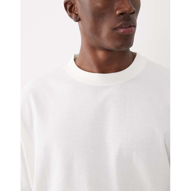 ASOS DESIGN Essentials 2 pack oversized t-shirts in cream and charcoal-Multi