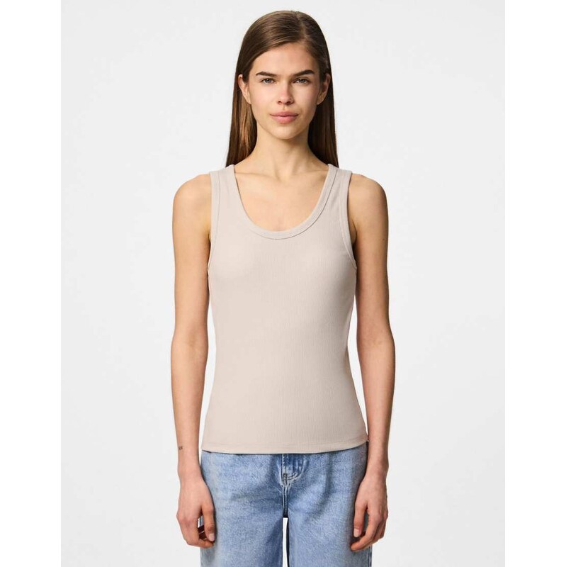 Pieces Tank top in silver gray 115523231