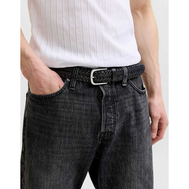 Jack & Jones Leather belt in black
