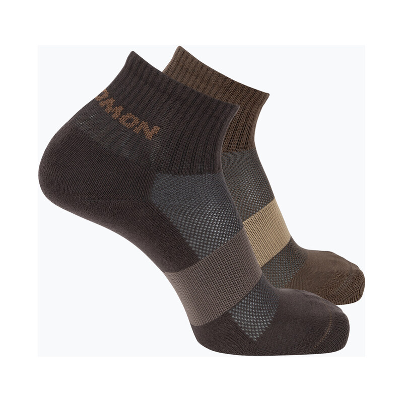 Ponožky Salomon Evasion Ankle 2 pairs dark earth/walnut