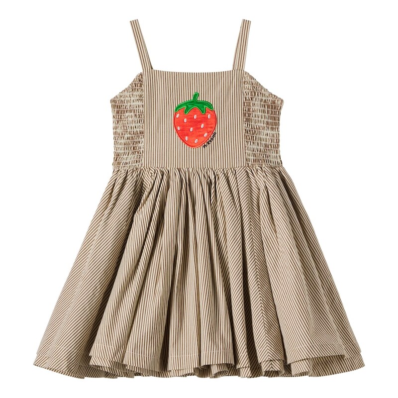 Mini Rodini Patch-appliquÃ striped cotton dress