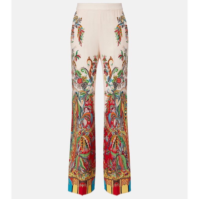 Etro Printed silk palazzo pants