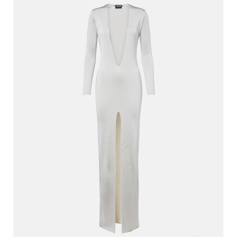 Dámská knitted gown značky Tom Ford v barvě Platino