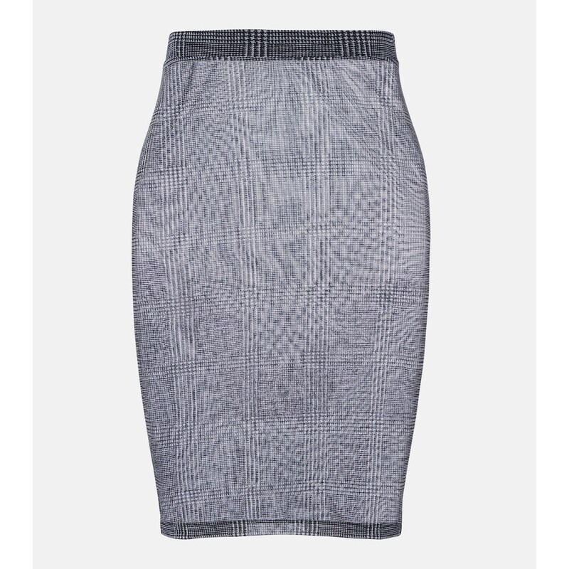 Elie Saab Checked sheer pencil skirt