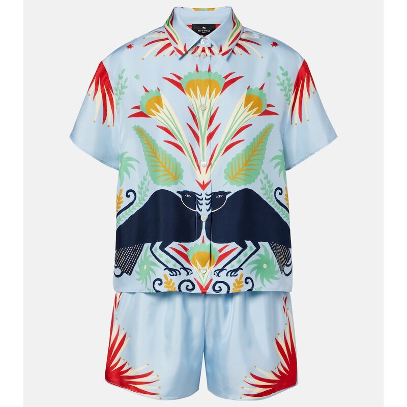 Etro Printed silk pajamas