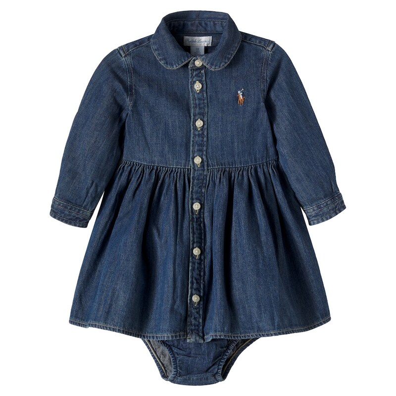 Polo Ralph Lauren Kids Baby denim dress and bloomers set