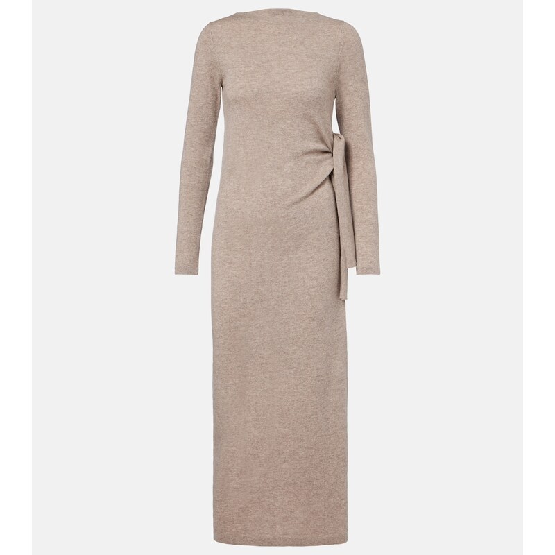 Jardin des Orangers Gathered wool and cashmere midi dress