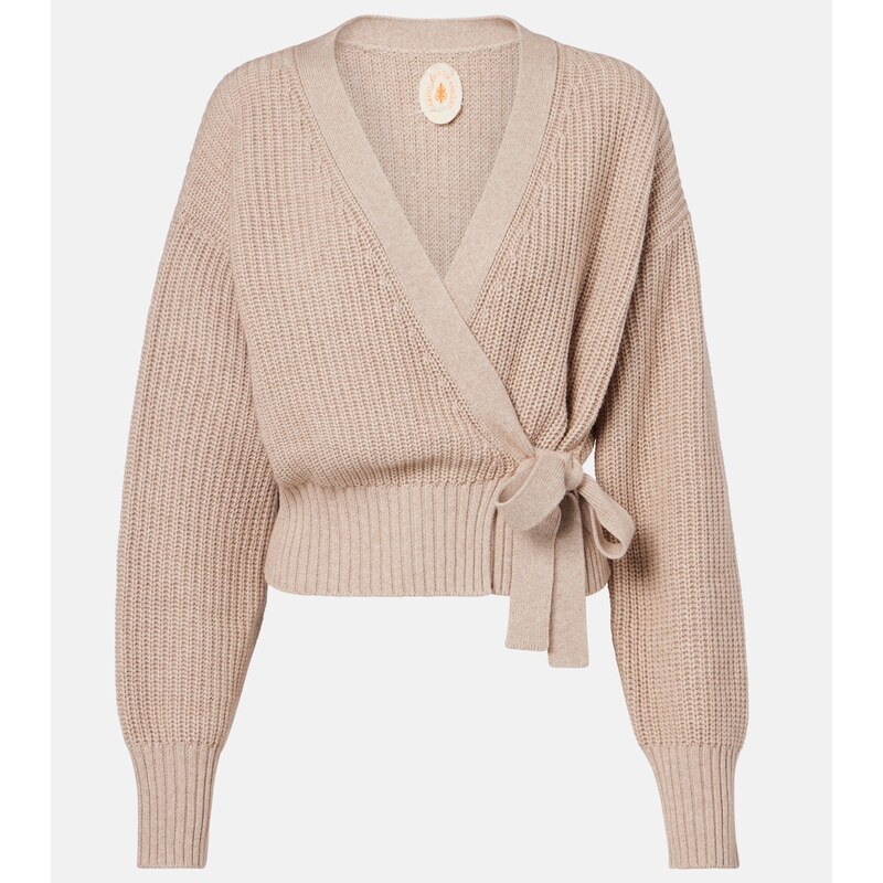 Jardin des Orangers Cotton and cashmere wrap cardigan