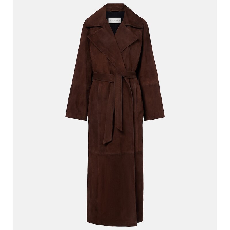 Nour Hammour Althea suede wrap coat
