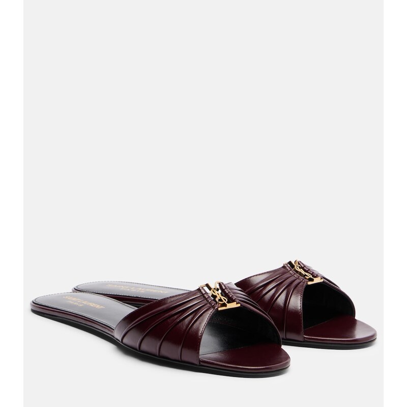 Saint Laurent Babylone leather slides