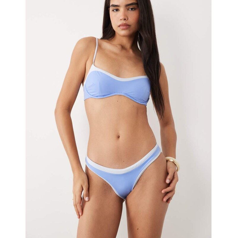TALA contrast mid rise bikini bottoms in iris blue 115504721