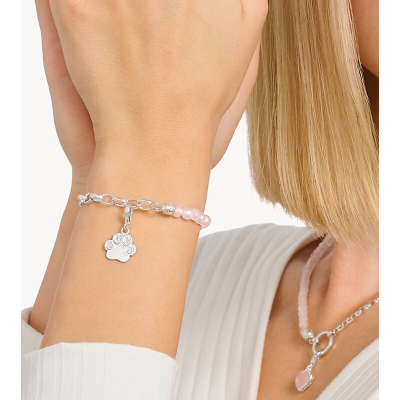 Thomas Sabo Charm pendant paw in 925 sterling silver in silver -