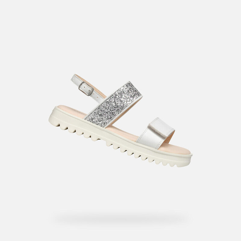 GEOX Sandály Geox Model J Sandal Coralie Gir Barva Bílý