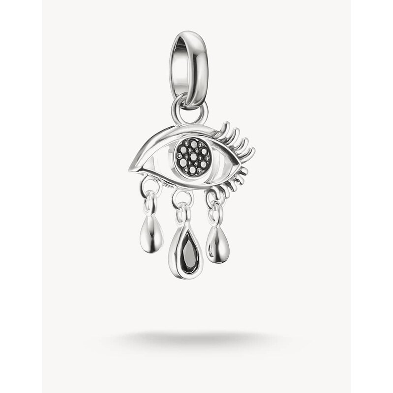 Thomas Sabo eye charm pendant in silver & black - SILVER
