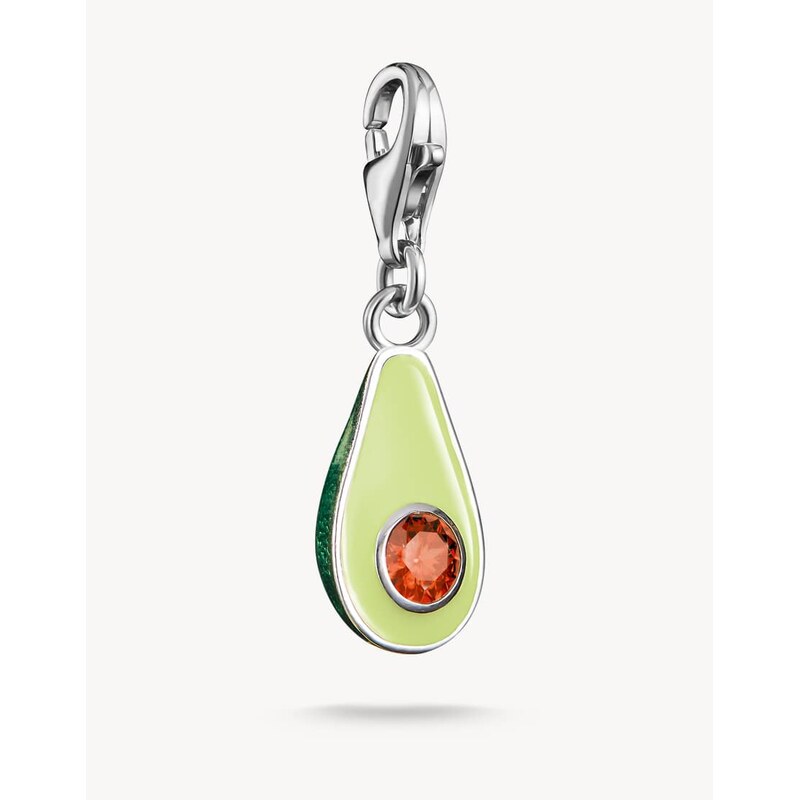 Thomas Sabo Silver charm pendant avocado in silver, brown, green