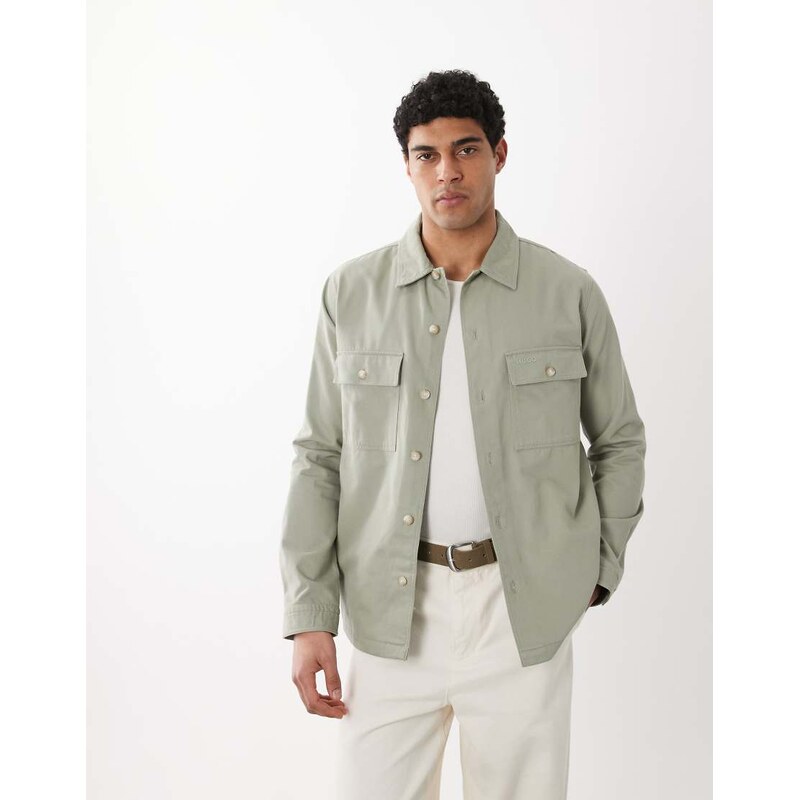 HUGO Red oversized shirt in light green